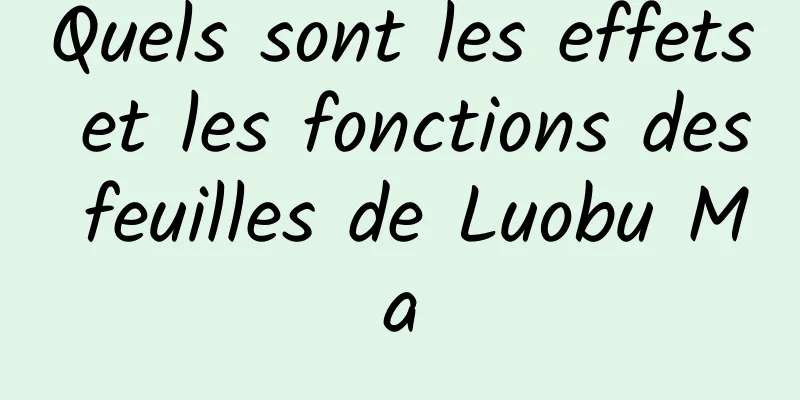 Quels sont les effets et les fonctions des feuilles de Luobu Ma