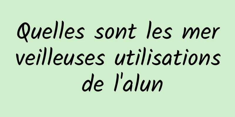 Quelles sont les merveilleuses utilisations de l'alun