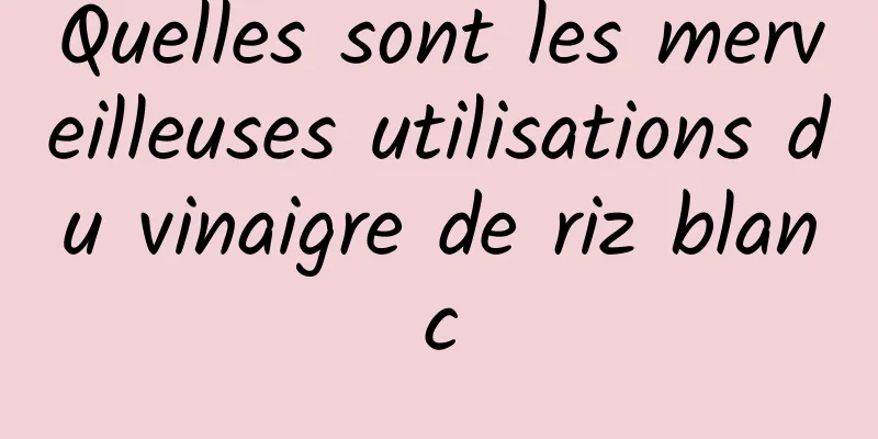 Quelles sont les merveilleuses utilisations du vinaigre de riz blanc