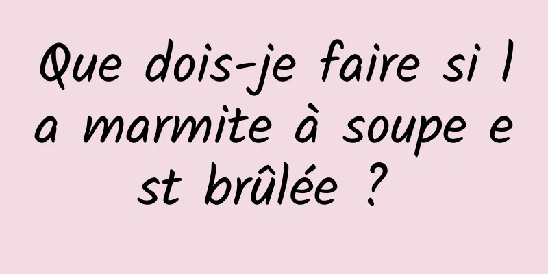 Que dois-je faire si la marmite à soupe est brûlée ? 