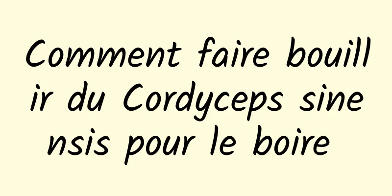 Comment faire bouillir du Cordyceps sinensis pour le boire 