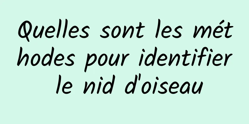 Quelles sont les méthodes pour identifier le nid d'oiseau