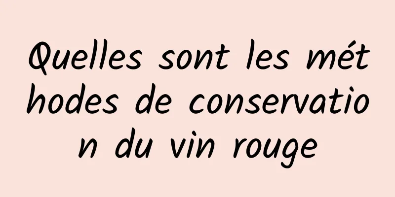 Quelles sont les méthodes de conservation du vin rouge