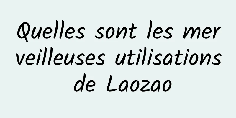 Quelles sont les merveilleuses utilisations de Laozao