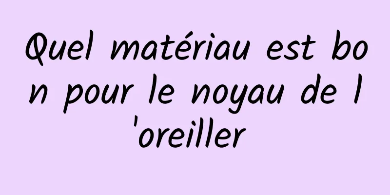 Quel matériau est bon pour le noyau de l'oreiller 