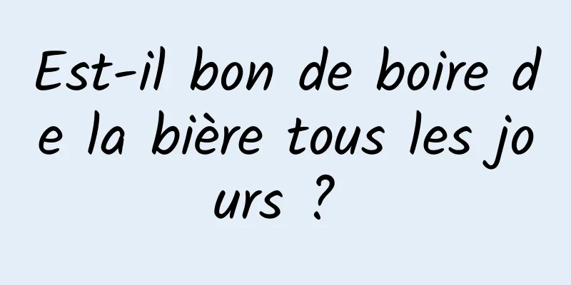 Est-il bon de boire de la bière tous les jours ? 