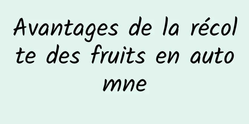 Avantages de la récolte des fruits en automne