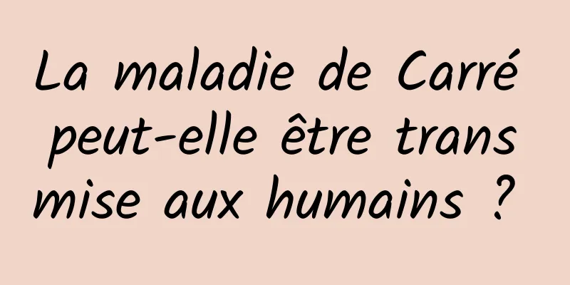 La maladie de Carré peut-elle être transmise aux humains ? 