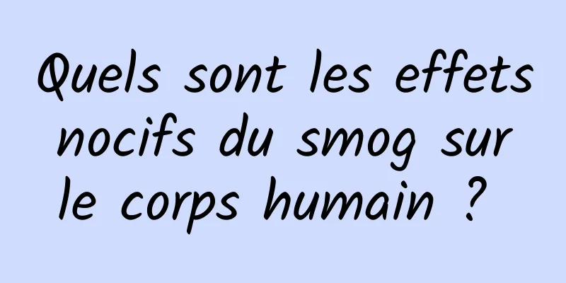 Quels sont les effets nocifs du smog sur le corps humain ? 