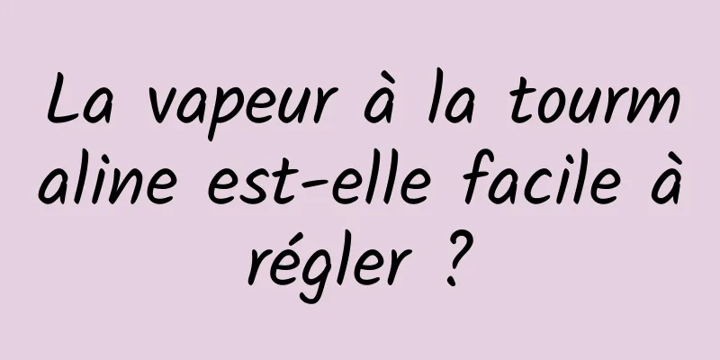 La vapeur à la tourmaline est-elle facile à régler ? 