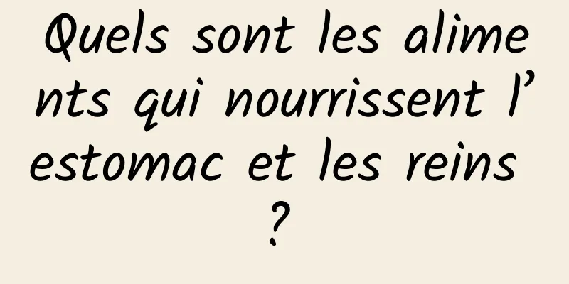 Quels sont les aliments qui nourrissent l’estomac et les reins ? 