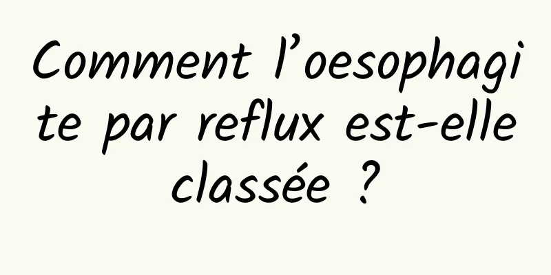 Comment l’oesophagite par reflux est-elle classée ? 