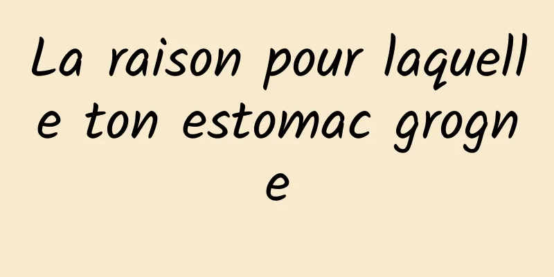 La raison pour laquelle ton estomac grogne