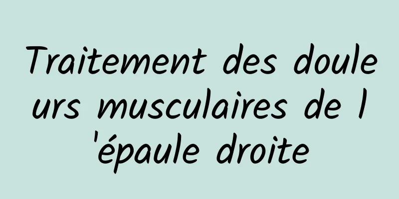 Traitement des douleurs musculaires de l'épaule droite