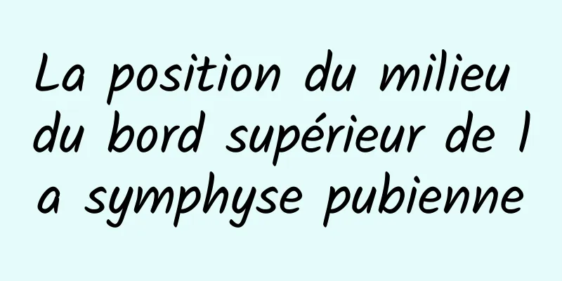 La position du milieu du bord supérieur de la symphyse pubienne