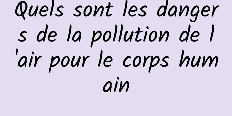 Quels sont les dangers de la pollution de l'air pour le corps humain