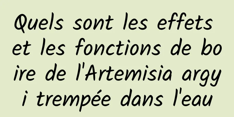 Quels sont les effets et les fonctions de boire de l'Artemisia argyi trempée dans l'eau