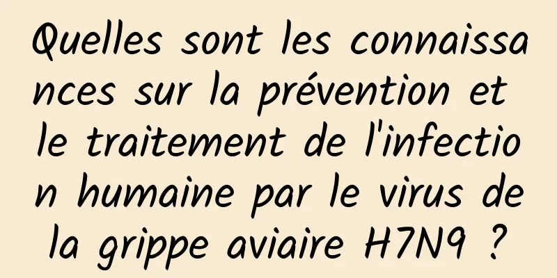 Quelles sont les connaissances sur la prévention et le traitement de l'infection humaine par le virus de la grippe aviaire H7N9 ? 