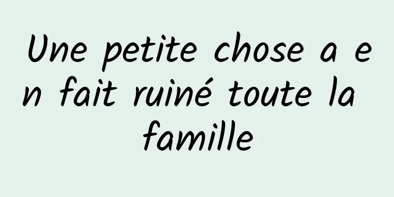 Une petite chose a en fait ruiné toute la famille