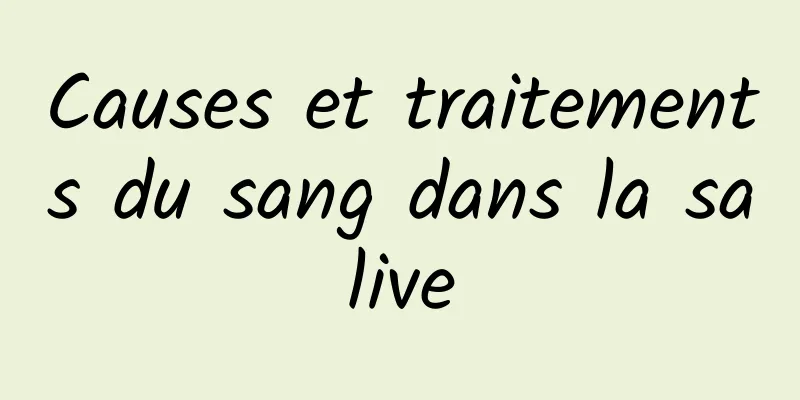 Causes et traitements du sang dans la salive