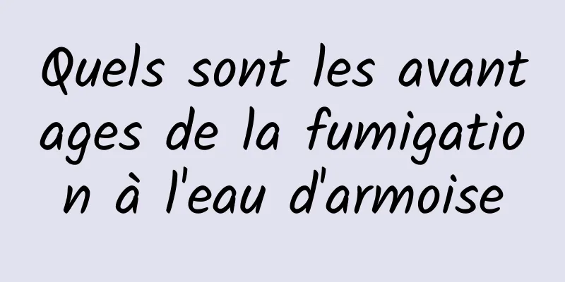 Quels sont les avantages de la fumigation à l'eau d'armoise