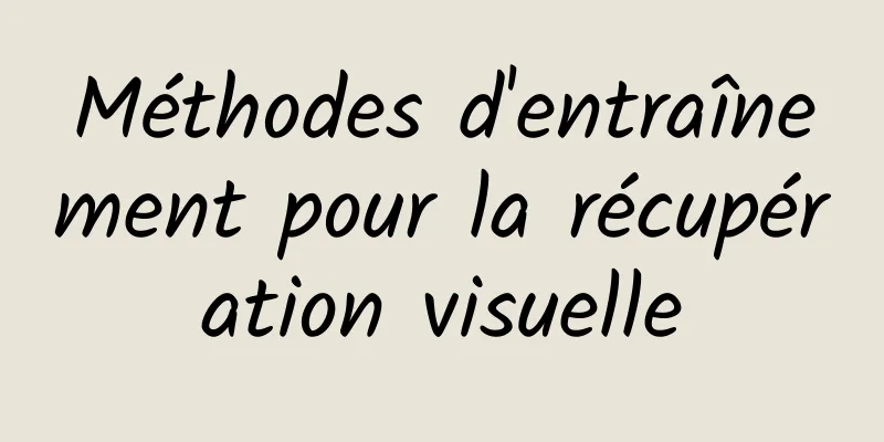 Méthodes d'entraînement pour la récupération visuelle