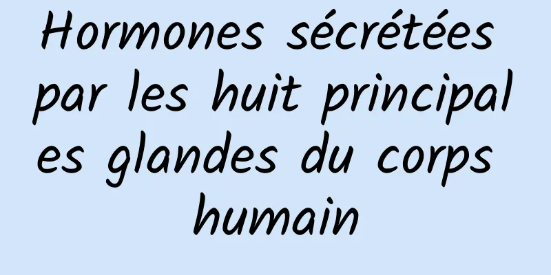 Hormones sécrétées par les huit principales glandes du corps humain