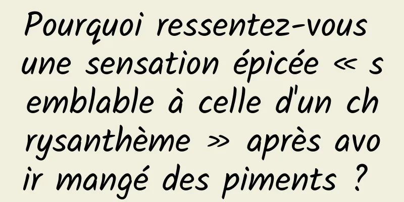 Pourquoi ressentez-vous une sensation épicée « semblable à celle d'un chrysanthème » après avoir mangé des piments ? 