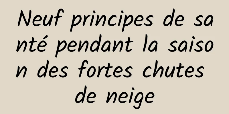 Neuf principes de santé pendant la saison des fortes chutes de neige