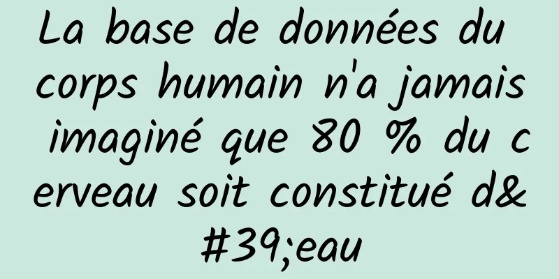 La base de données du corps humain n'a jamais imaginé que 80 % du cerveau soit constitué d'eau