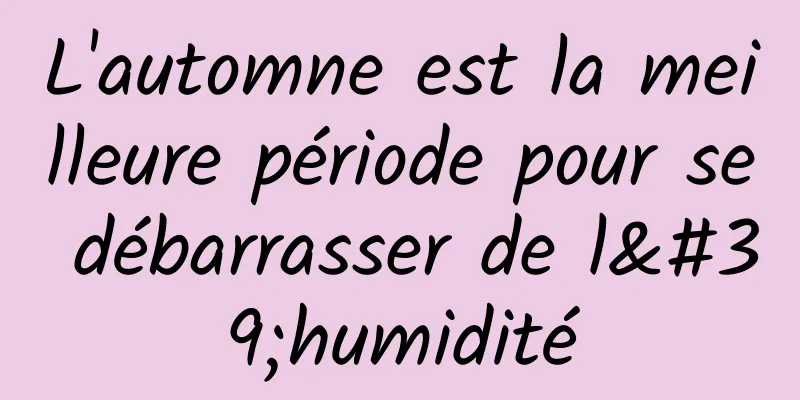 L'automne est la meilleure période pour se débarrasser de l'humidité