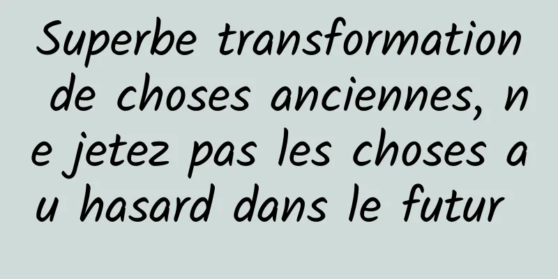 Superbe transformation de choses anciennes, ne jetez pas les choses au hasard dans le futur 