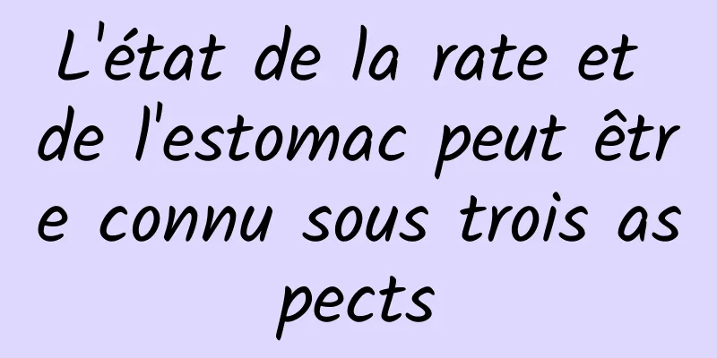 L'état de la rate et de l'estomac peut être connu sous trois aspects