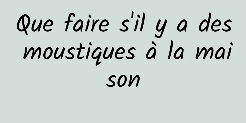 Que faire s'il y a des moustiques à la maison
