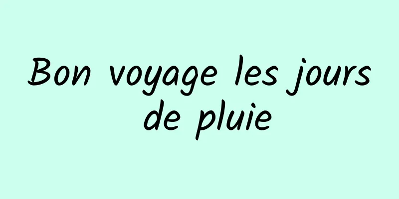 Bon voyage les jours de pluie