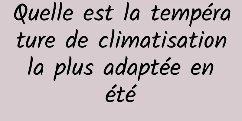 Quelle est la température de climatisation la plus adaptée en été