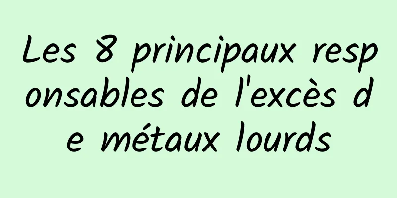 Les 8 principaux responsables de l'excès de métaux lourds