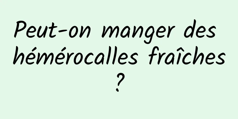 Peut-on manger des hémérocalles fraîches ? 