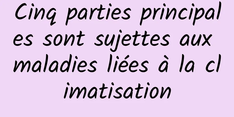 Cinq parties principales sont sujettes aux maladies liées à la climatisation