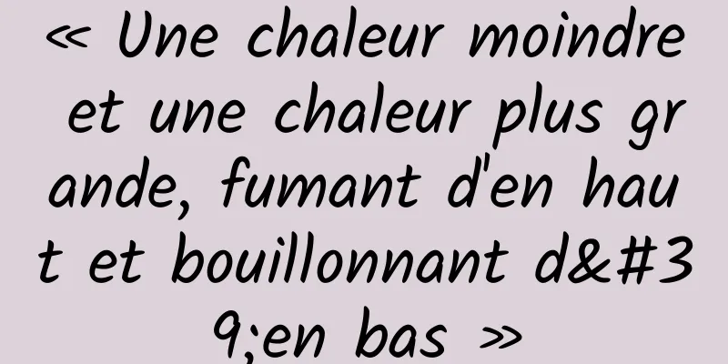 « Une chaleur moindre et une chaleur plus grande, fumant d'en haut et bouillonnant d'en bas »