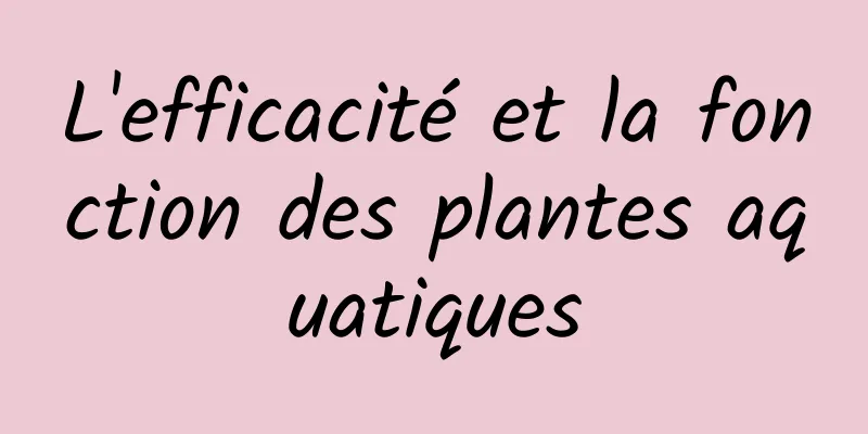 L'efficacité et la fonction des plantes aquatiques