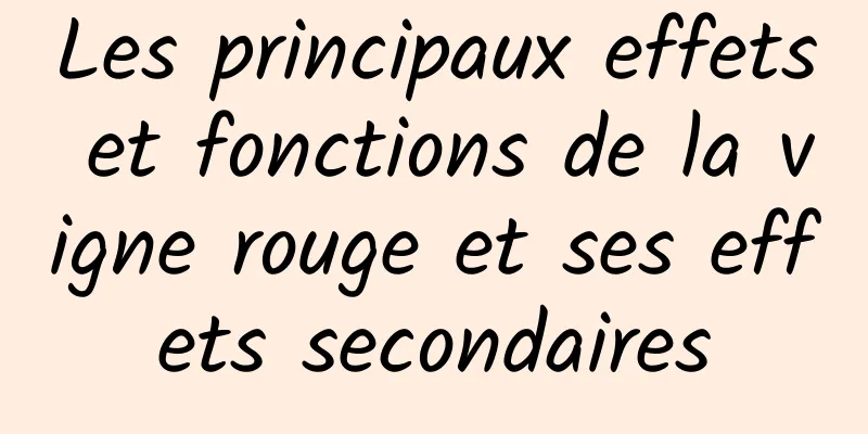 Les principaux effets et fonctions de la vigne rouge et ses effets secondaires