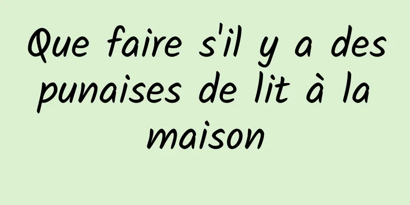 Que faire s'il y a des punaises de lit à la maison