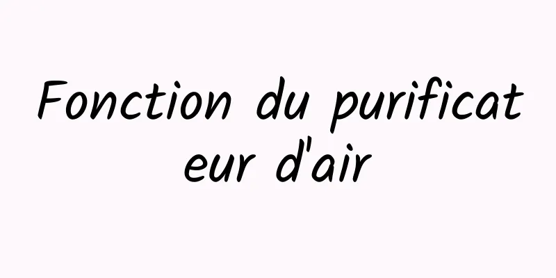 Fonction du purificateur d'air