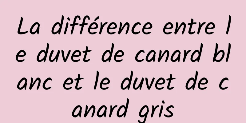 La différence entre le duvet de canard blanc et le duvet de canard gris