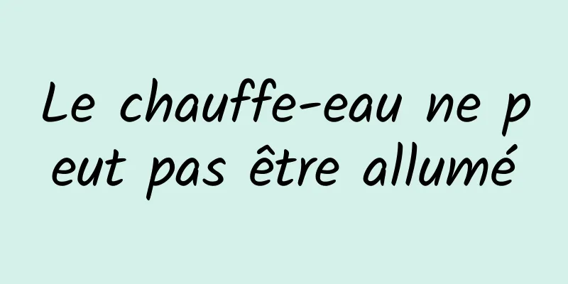 Le chauffe-eau ne peut pas être allumé