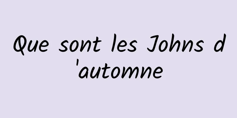 Que sont les Johns d'automne