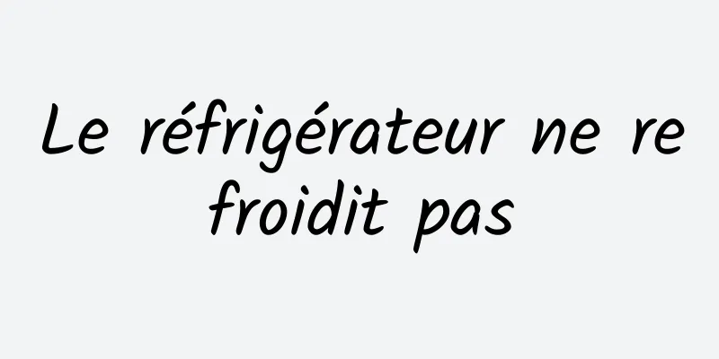 Le réfrigérateur ne refroidit pas