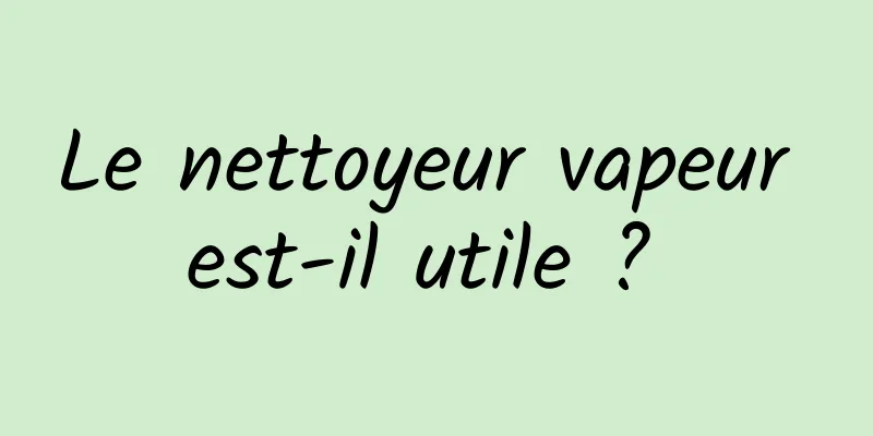 Le nettoyeur vapeur est-il utile ? 