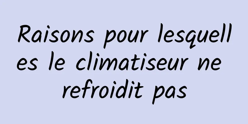 Raisons pour lesquelles le climatiseur ne refroidit pas